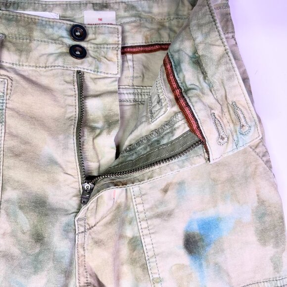 by Anthropologie Size 25 The Wanderer Pants Green Blue Mottled - Picture 8 of 10